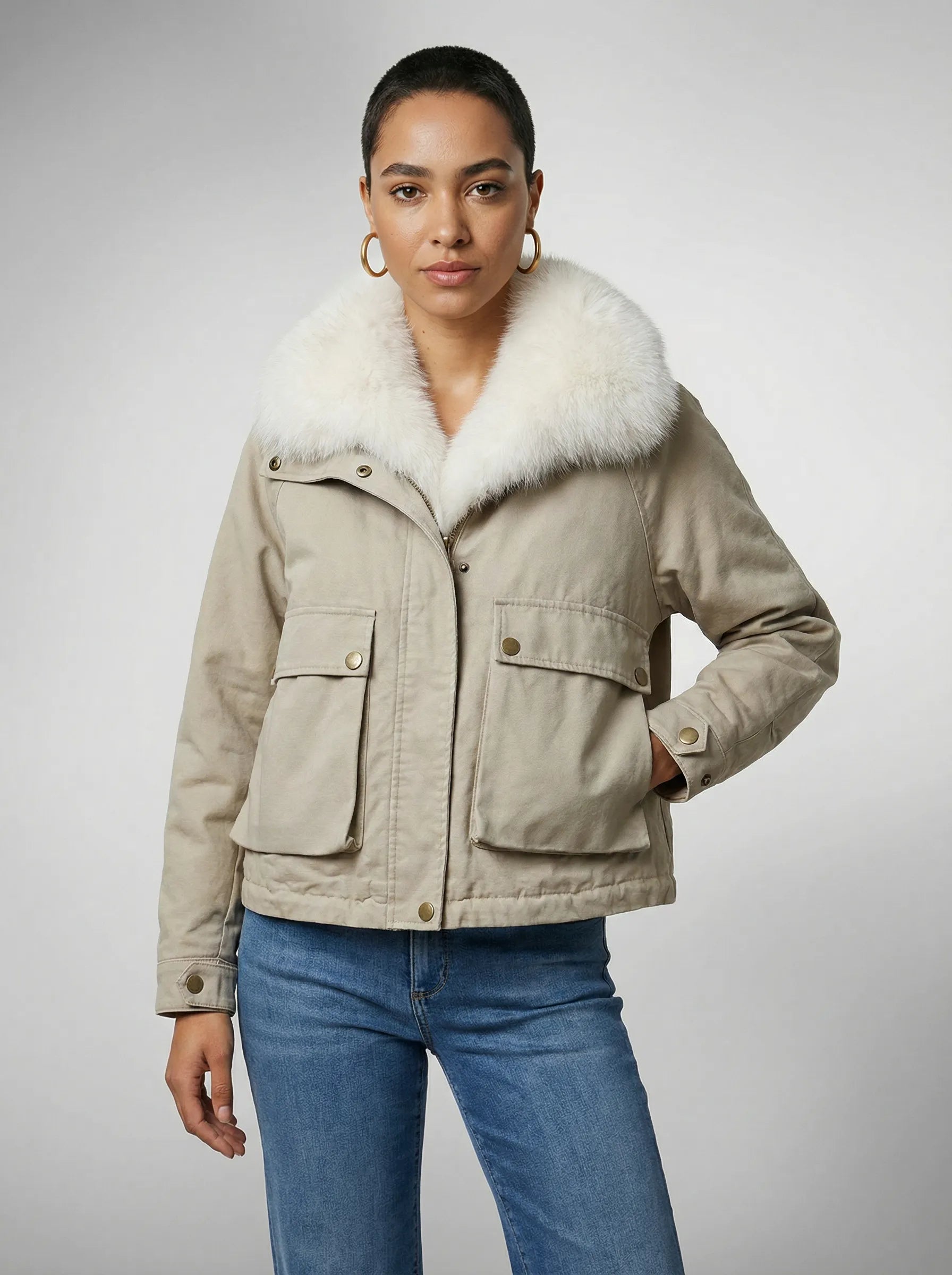 BOMBER AVEC COL EN RENARD
