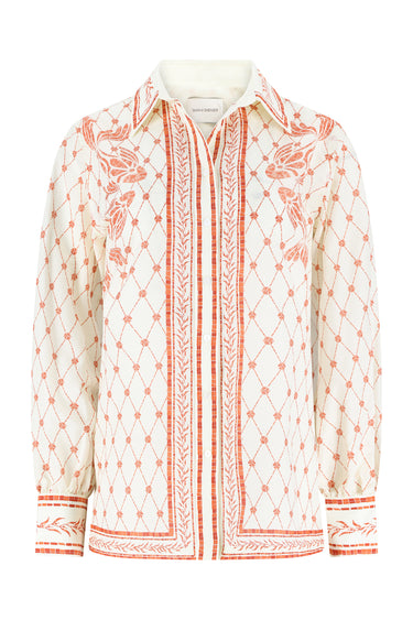 Shani Shemer Esther Shirt in Orange Mosaic