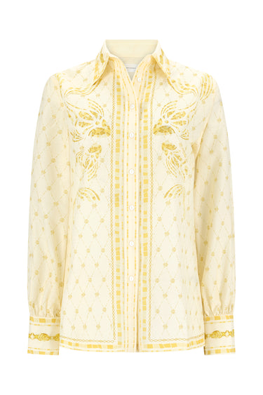 Shani Shemer Esther Shirt in Mustard Mosaic