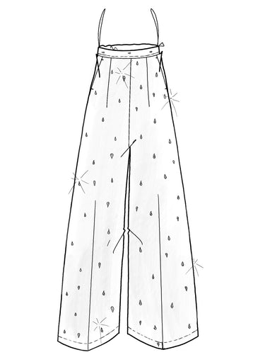 glitter taffetas high waist wide leg pants