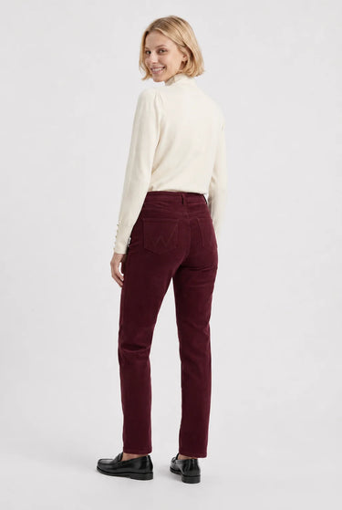 Straight-Leg Velvet Jeans | Bordeaux