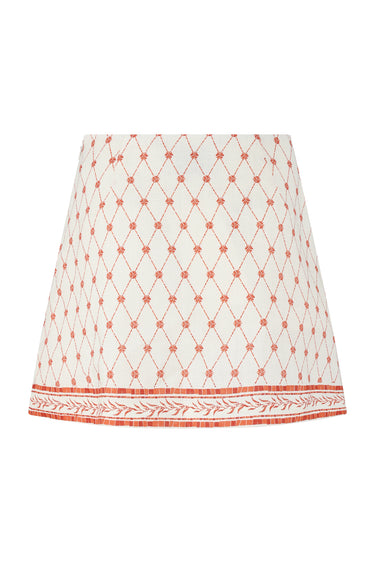 Shani Shemer Elory Mini Skirt in Orange Mosaic