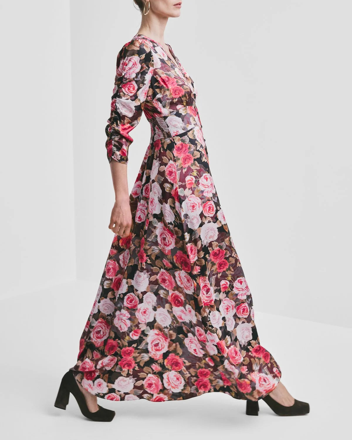 Midnight Rose Satin Dress