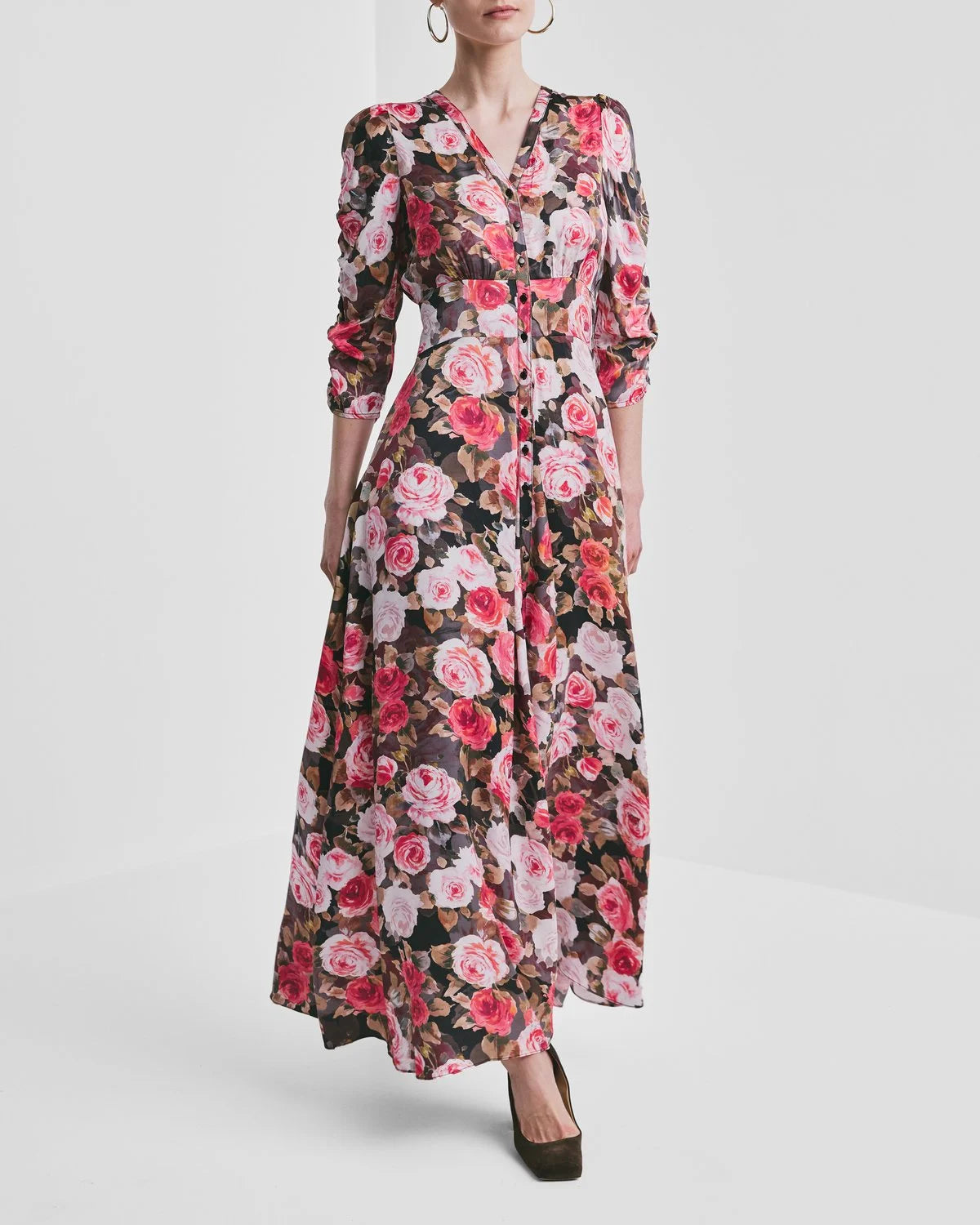 Midnight Rose Satin Dress