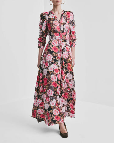 Midnight Rose Satin Dress