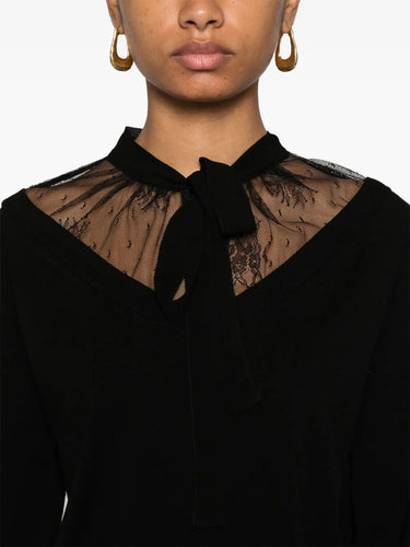 Knitted Sweater with Lace Top