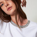 Twinset Bejewled White Top