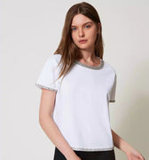 Twinset Bejewled White Top