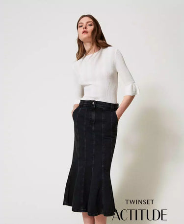 Black Denim Skirt