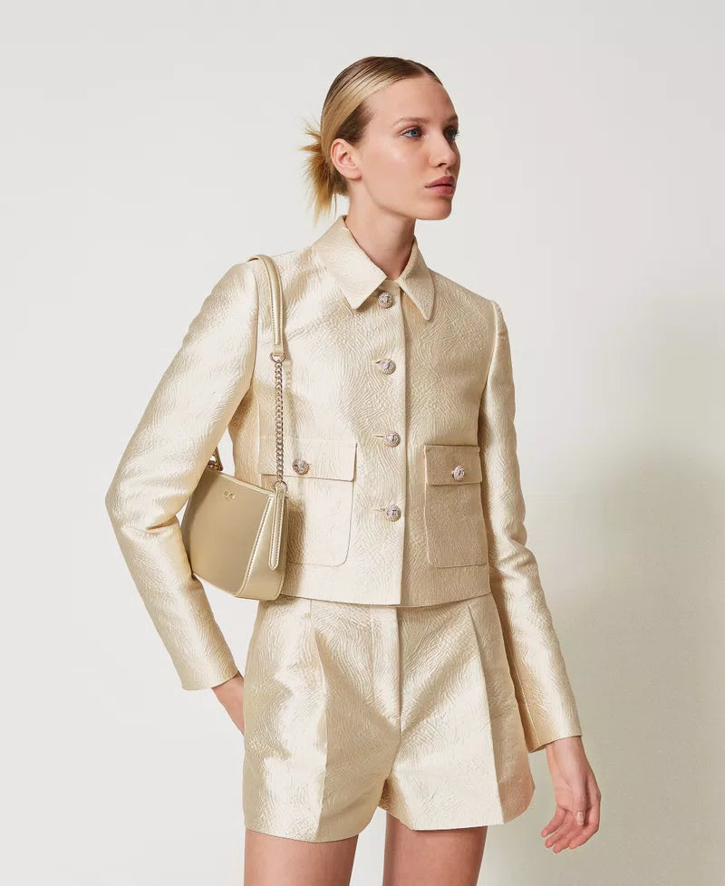 Short brocade jacquard jacket