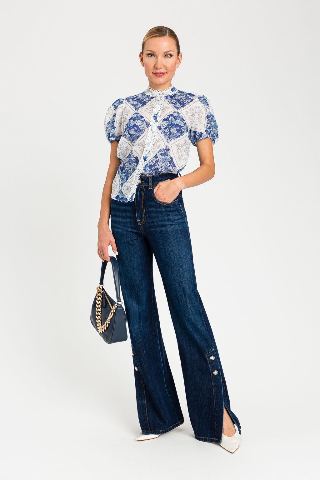 The Bluebell Lace-Trim Blouse