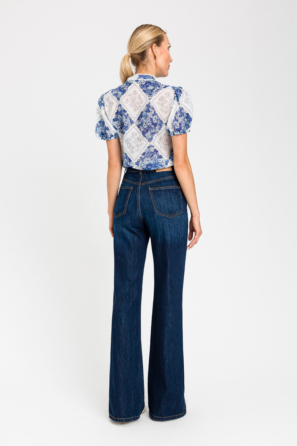 The Bluebell Lace-Trim Blouse