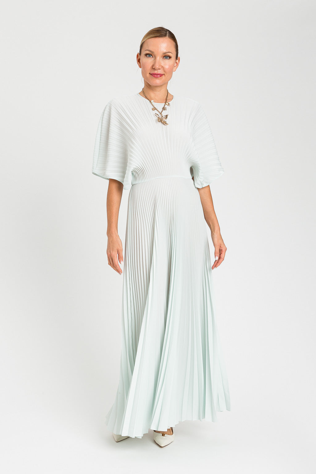 The Celeste Pleated Midi Dress