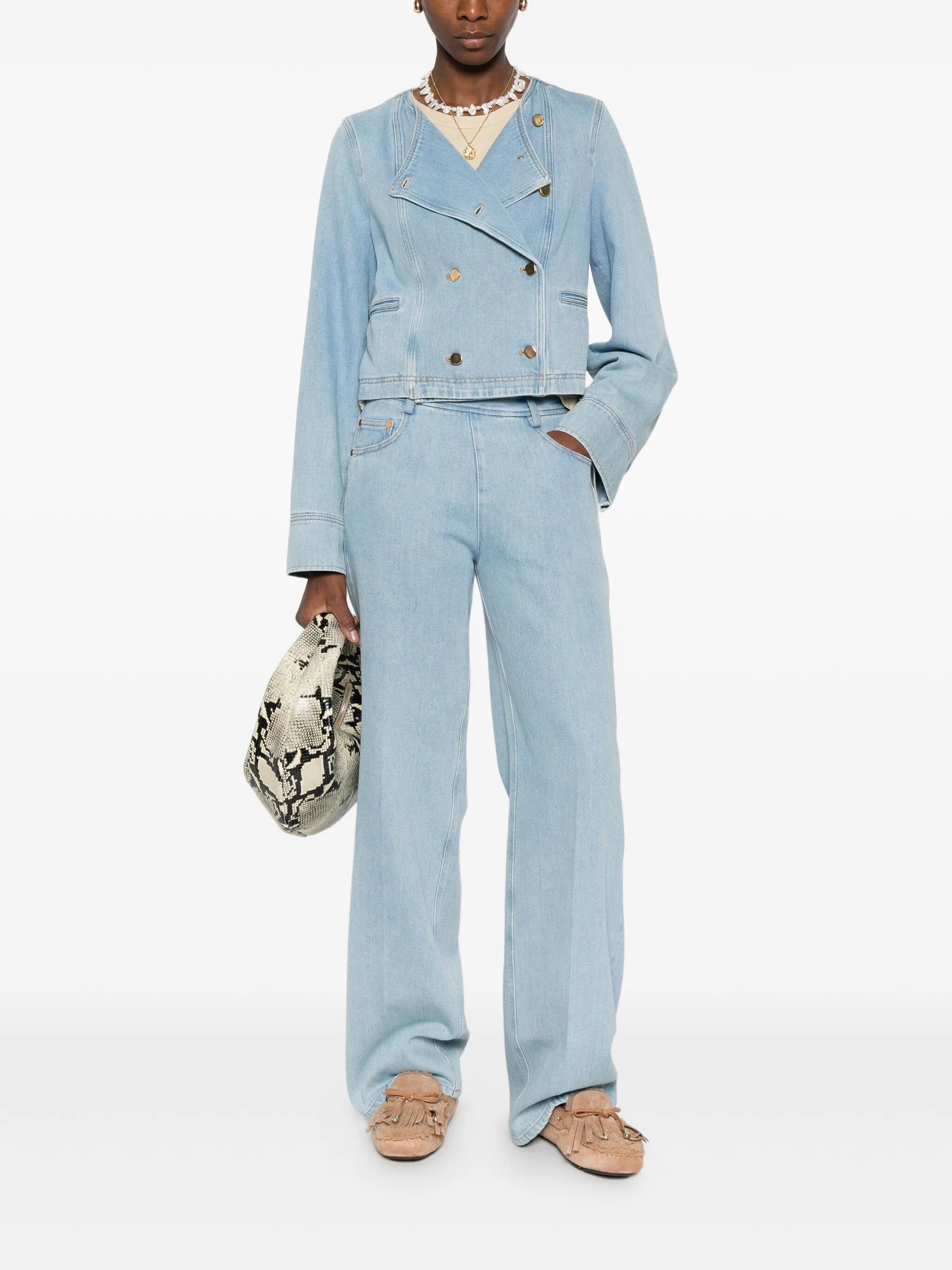 Denim Double Breasted Jacket