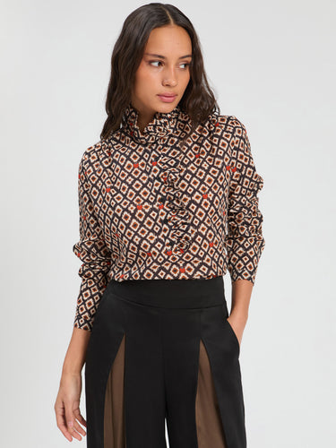 Lucia Ruffle Print Blouse