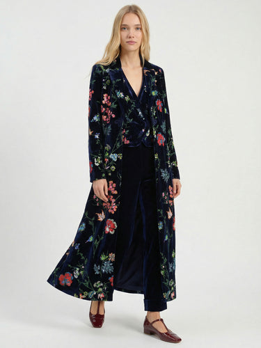 Odette Floral Velvet Coat