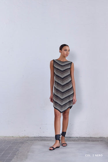 Chevron Dégradé Sequin Dress