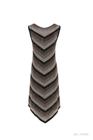 D Exterior Chevron Dégradé Sequin Dress