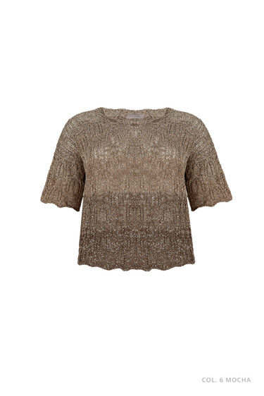 D Exterior Mocha Dégradé Knit Top