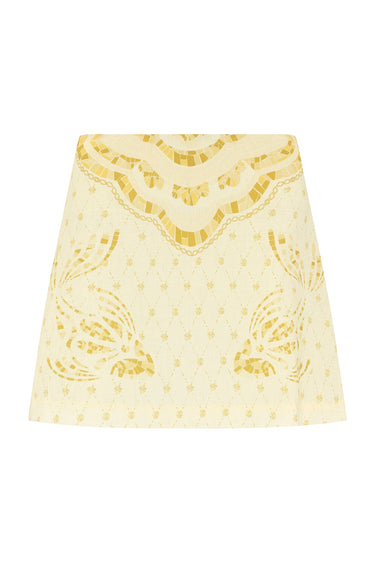 Shani Shemer Elory Mini Skirt in Mustard Mosaic