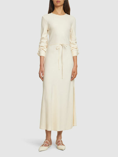 Stretch Cady Crepe Wrapover Dress