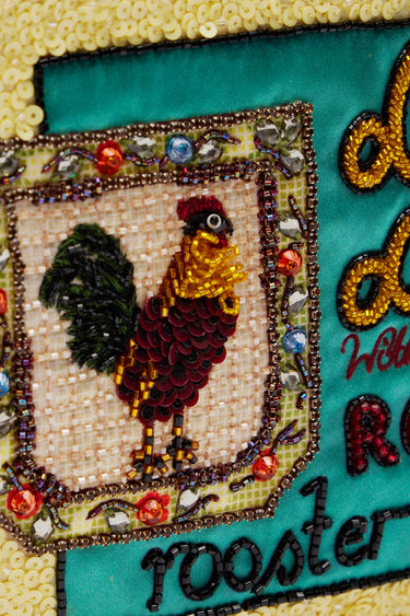 Ace Rooster Embellished Clutch