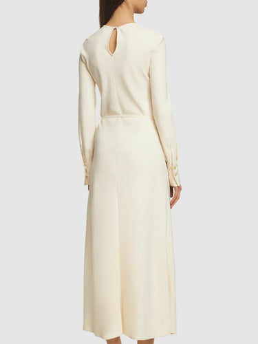 Stretch Cady Crepe Wrapover Dress