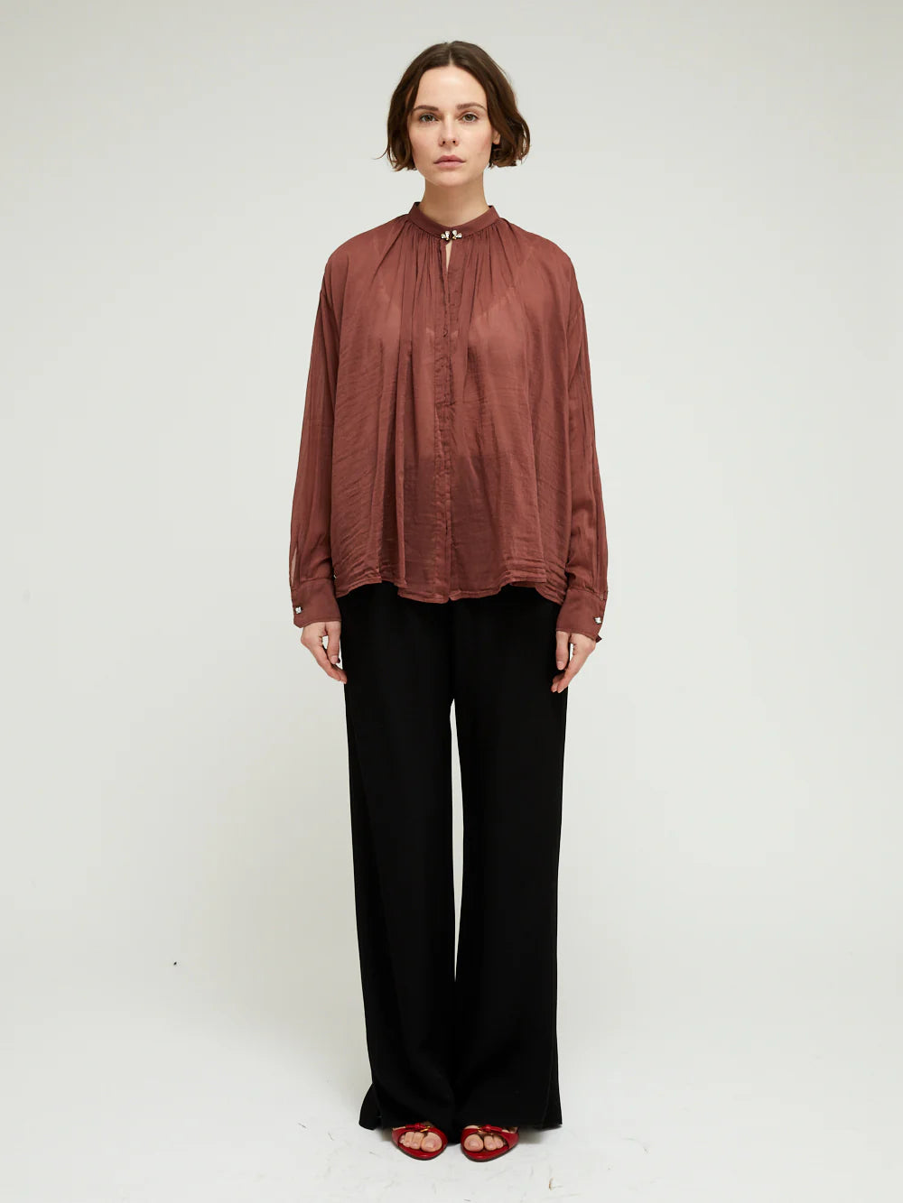 Co/Se Voile Bohemian Shirt With Crystals