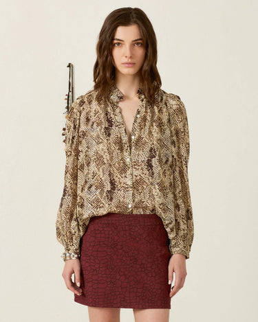 Annabel Lemon Snakeskin Shirt