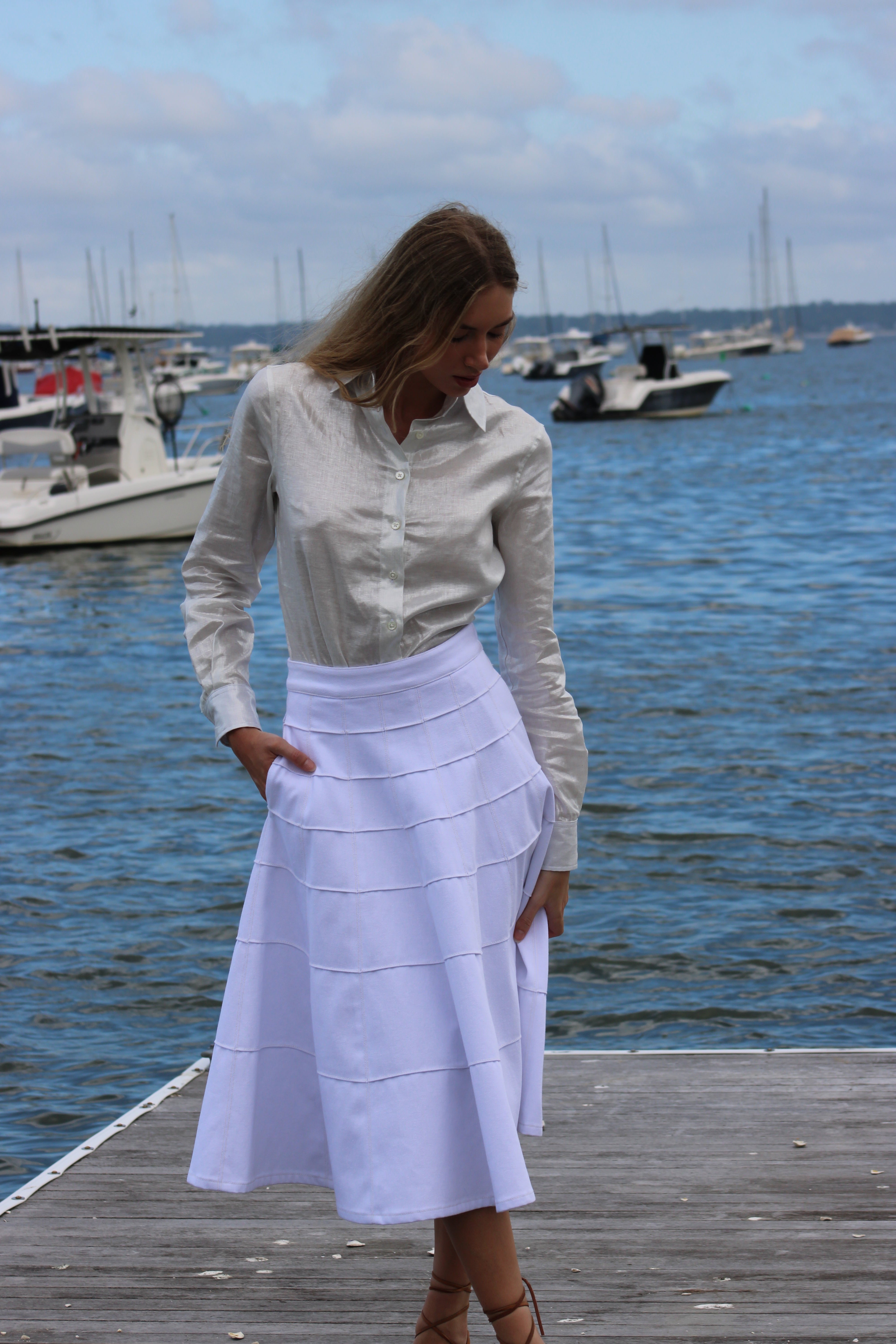 Silver Sheen Linen Button Down