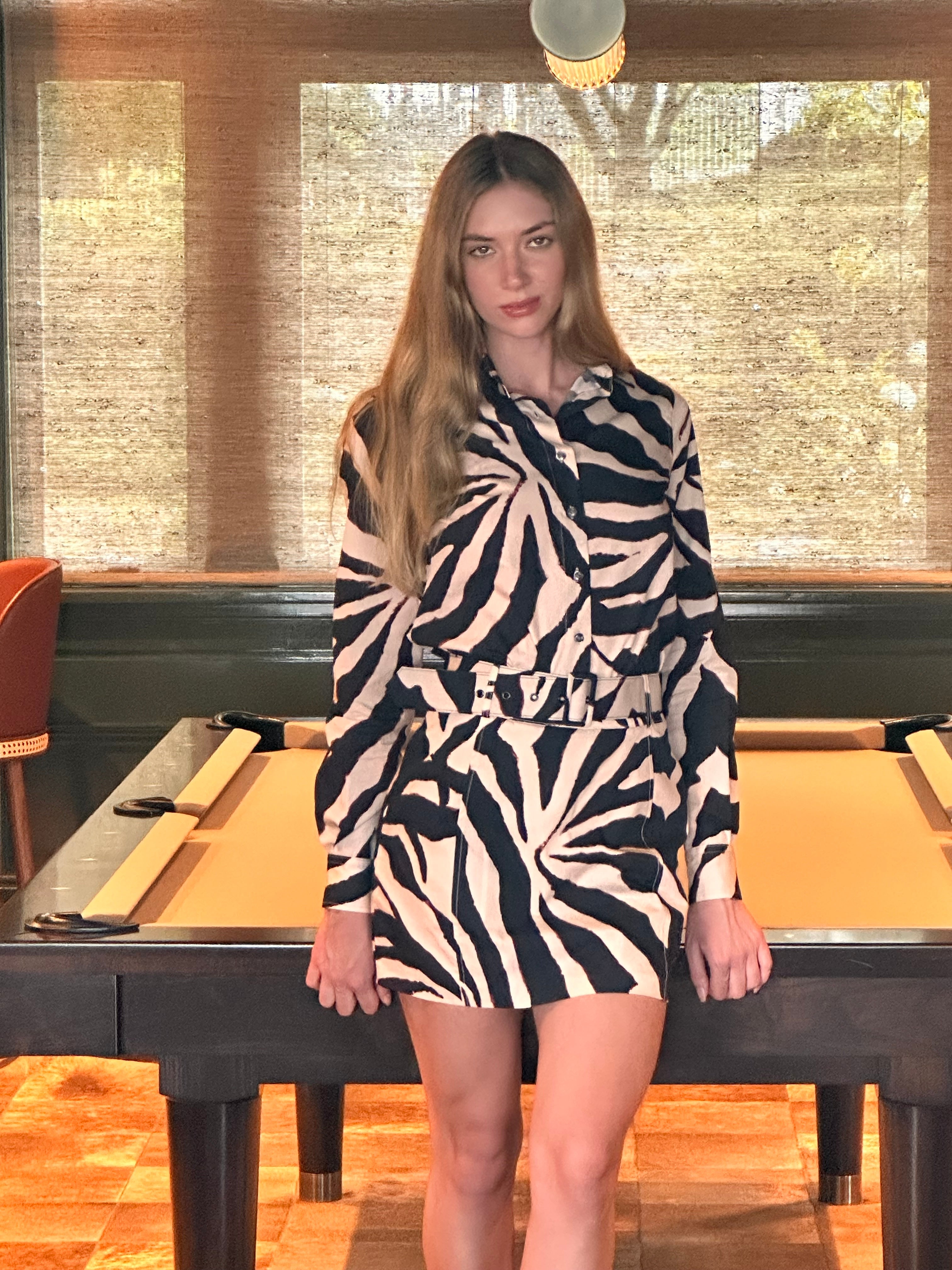 Pink zebra mini skirt