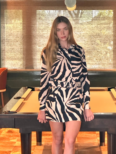 Pink zebra mini skirt