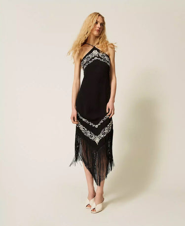 Flower Embroidered Midi Dress