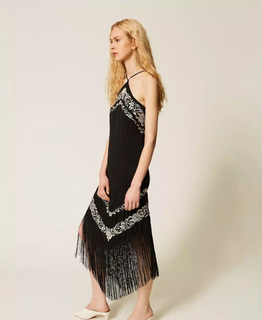 Flower Embroidered Midi Dress