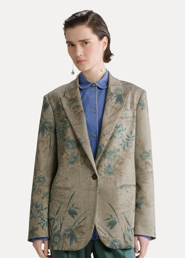 forte_forte Le Bambou Secret Print Chevron Blazer