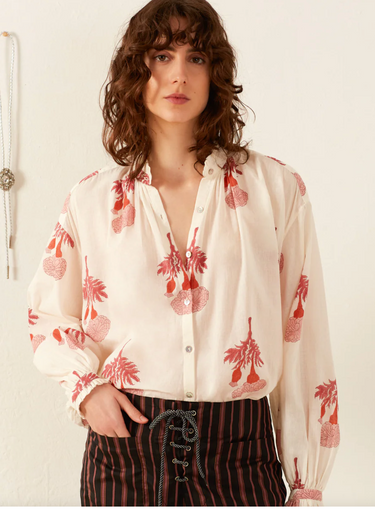ALIX OF BOHEMIA Poet Tea Rose Blouse