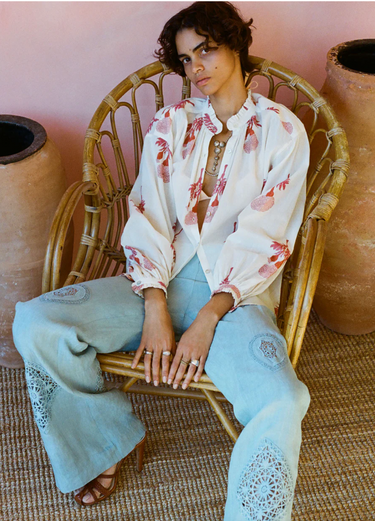 ALIX OF BOHEMIA Poet Tea Rose Blouse