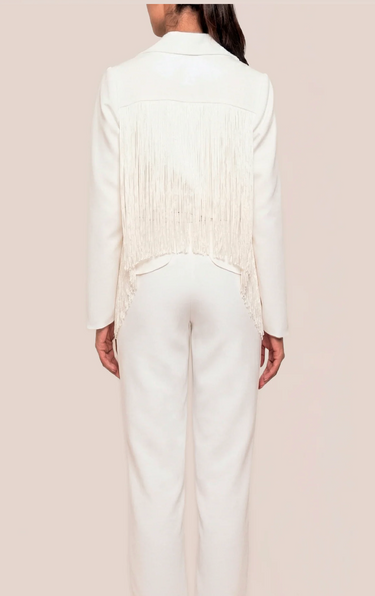 Carmelita Fringe Blazer in Ivory