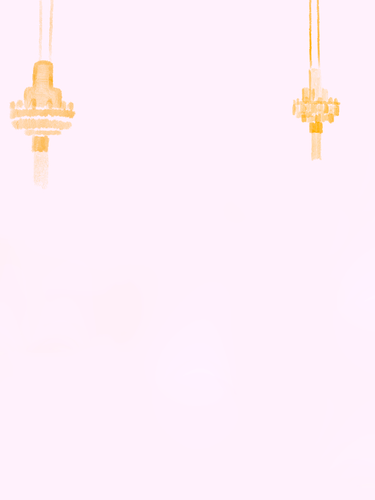 Four gold decorative lanterns on a white background