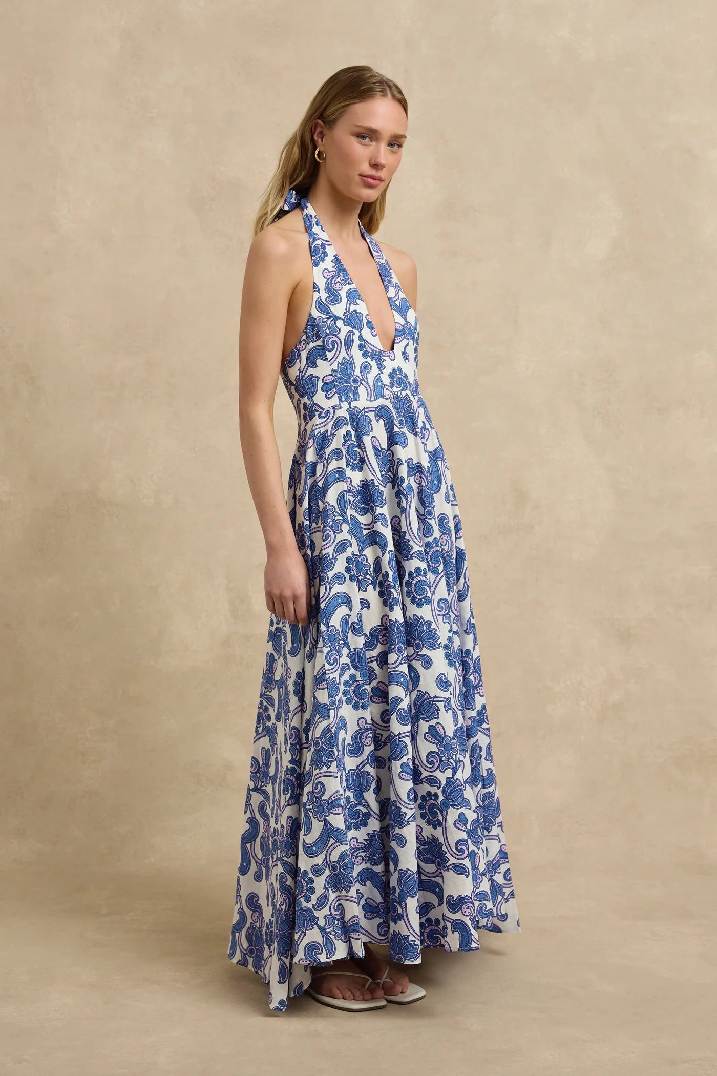 Sienna Dress Brocade Azul
