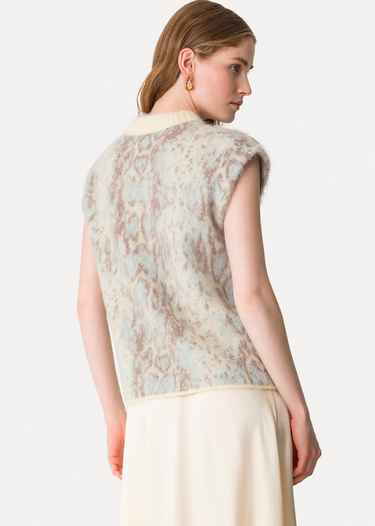 plumes de python alpaca jacquard vest