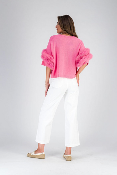 Max & Moi The Perulli Puff-Sleeve Cashmere Crew