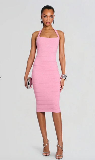 Cloe Metallic Bandage Knit Dress