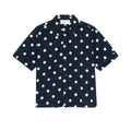NAVY W/ CREAM POLKA DOTS