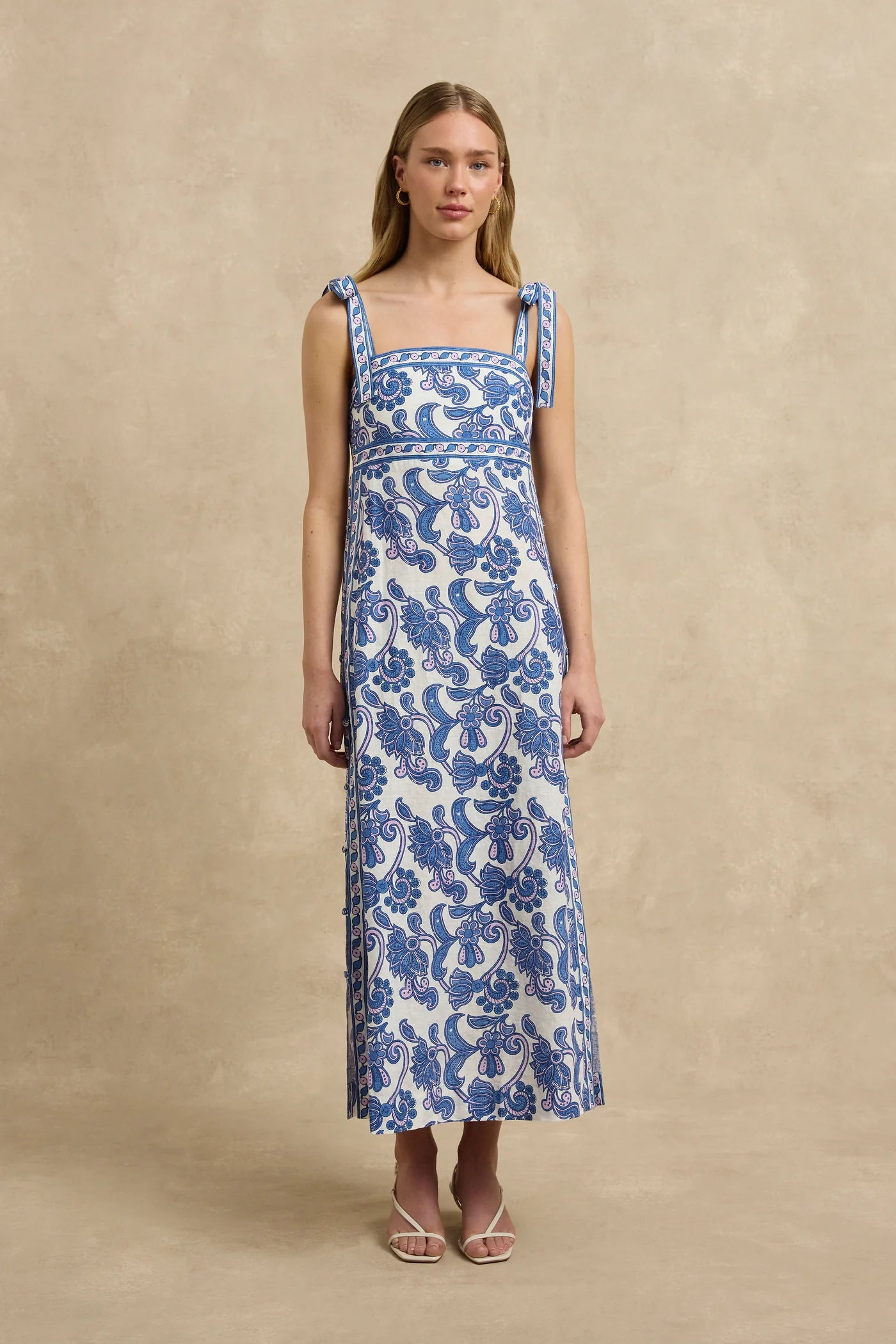 Tali Dress Brocade Azul