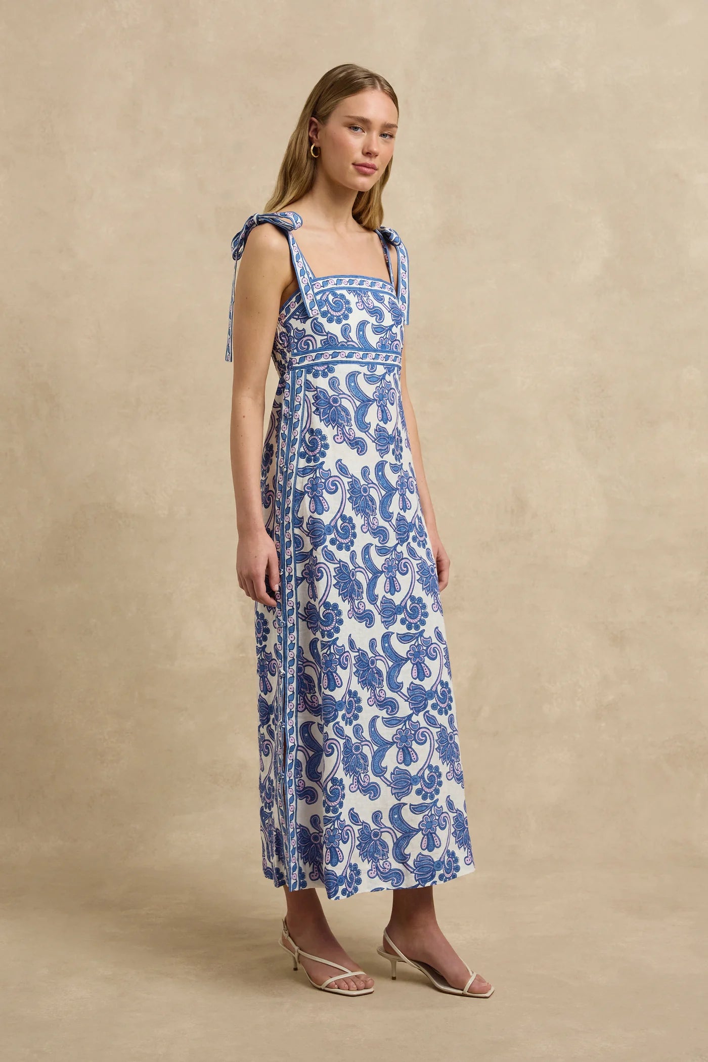 Tali Dress Brocade Azul