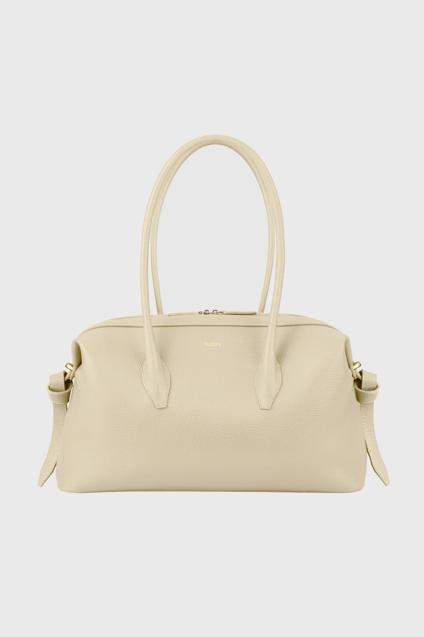 Brioche Duffle Pebble Grained Leather in Angora