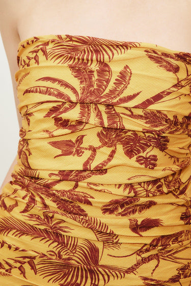 ALEMAIS Banana Blossom Ruched Gown