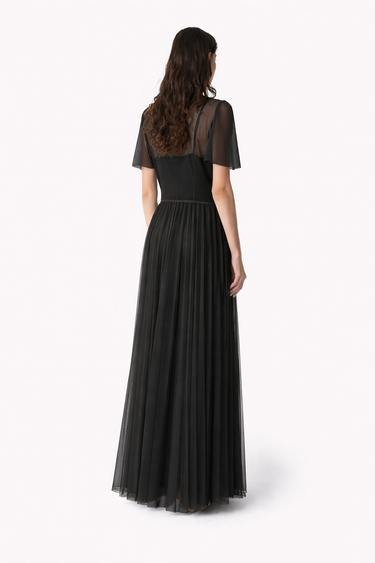 forte_forte pleated tulle dress with slip