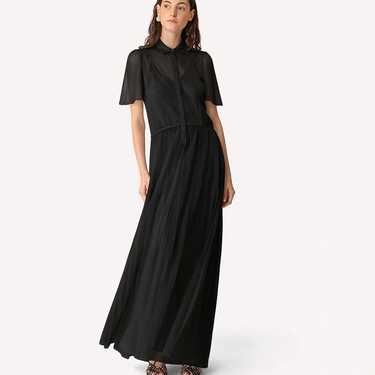 forte_forte pleated tulle dress with slip